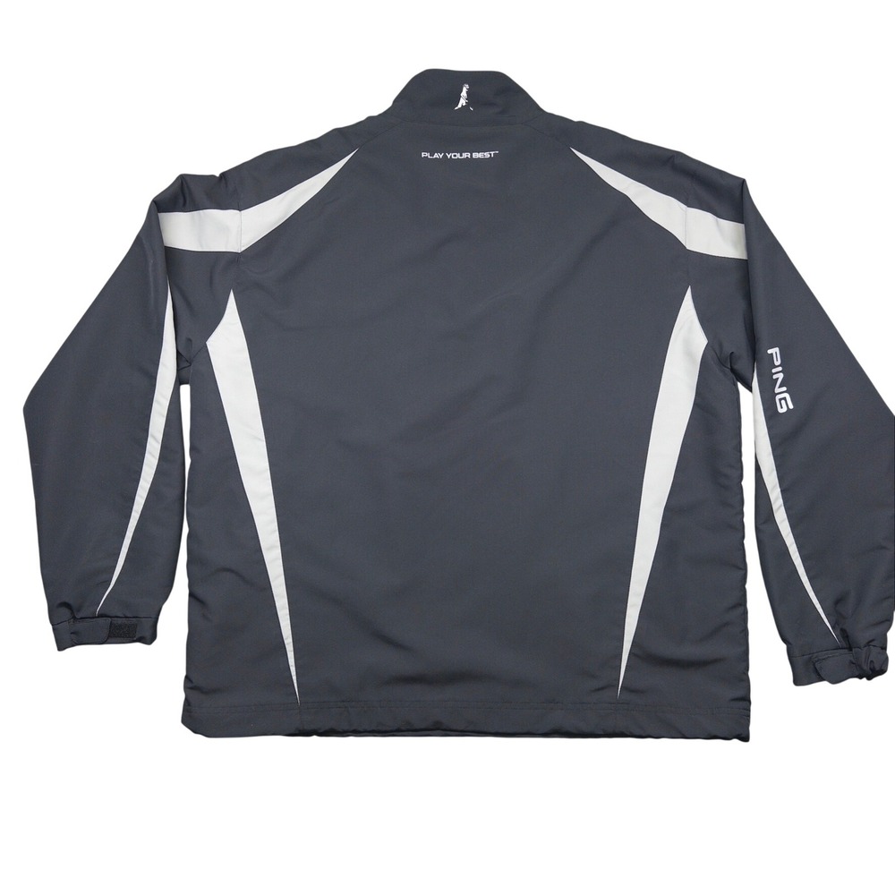 PING Grind Update Golf Windbreaker Mens L Charcoal Gray 1/4 Zip Windshirt Jacket - Picture 5 of 13